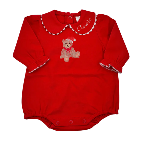 Christmas Long Sleeve Ric Rac Collar Bubble