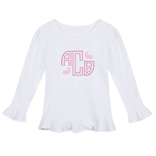 Easter Long Sleeve Ruffle Toddler Tee