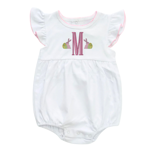 Easter Flutter Sleeve Bubble with Picot Trim