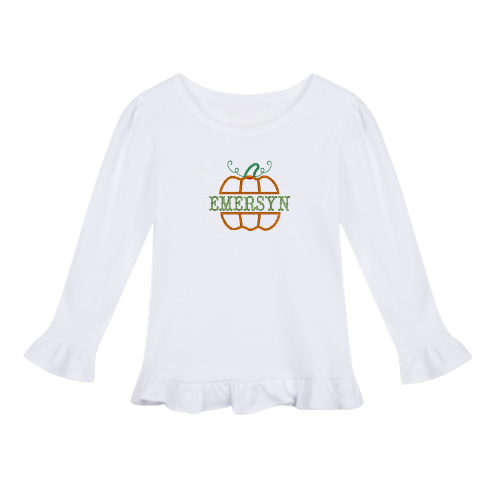 Fall Long Sleeve Ruffle Toddler Tee
