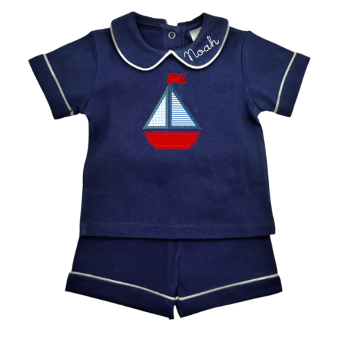 Patriotic 2 Piece Piped Collar Set