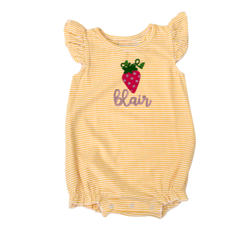 Summer Knit Stripe Flutter Sleeve Bubble