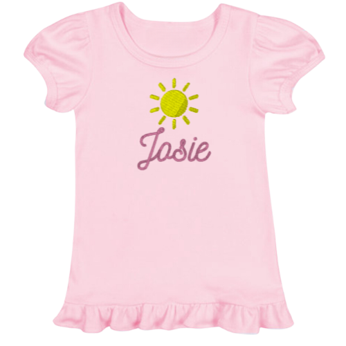Summer Puff Sleeve Ruffle Toddler Tee