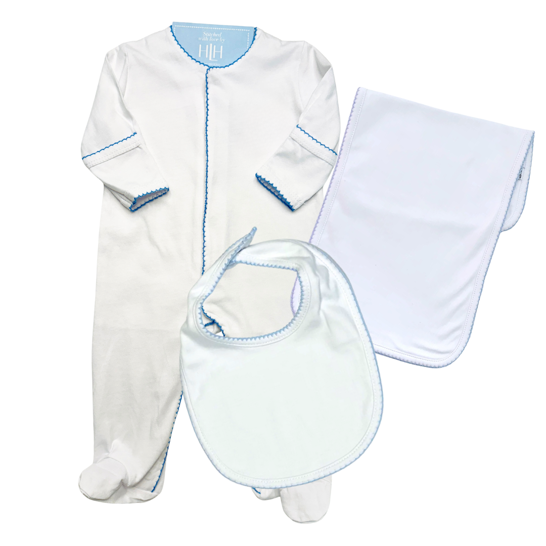 Picot Trim Footed Pajamas Gift Set