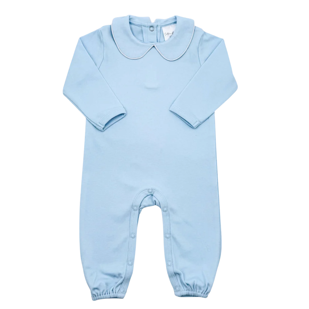Fall Long Sleeve Piped Collar Romper