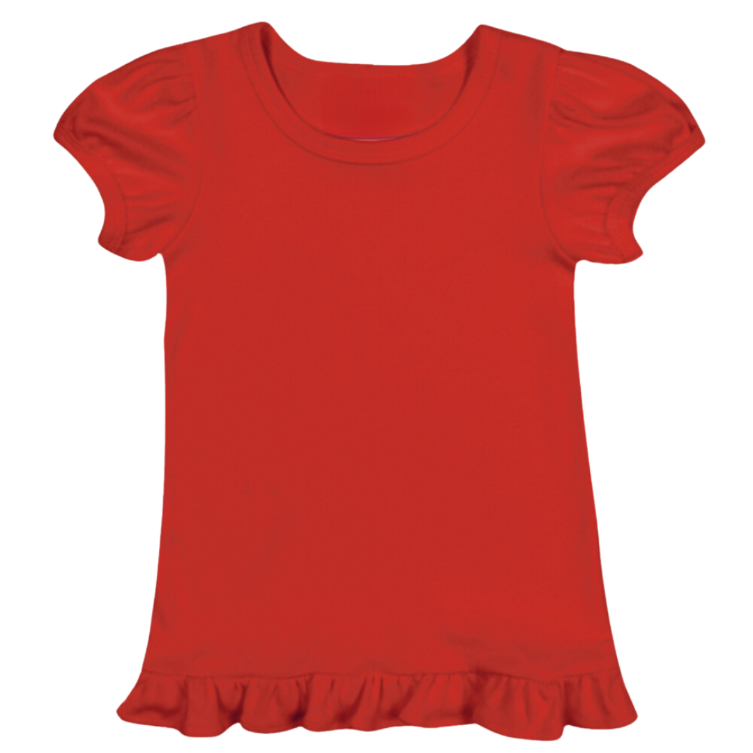 Patriotic Puff Sleeve Ruffle Toddler Tee