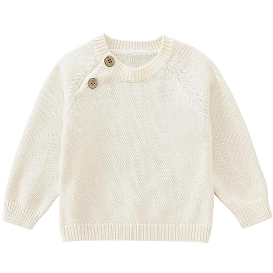 Knit Sweater with Shoulder Buttons